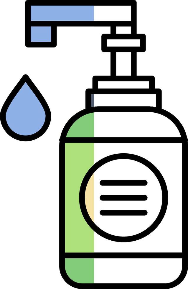 Hand Soap Filled Half Cut Icon vector