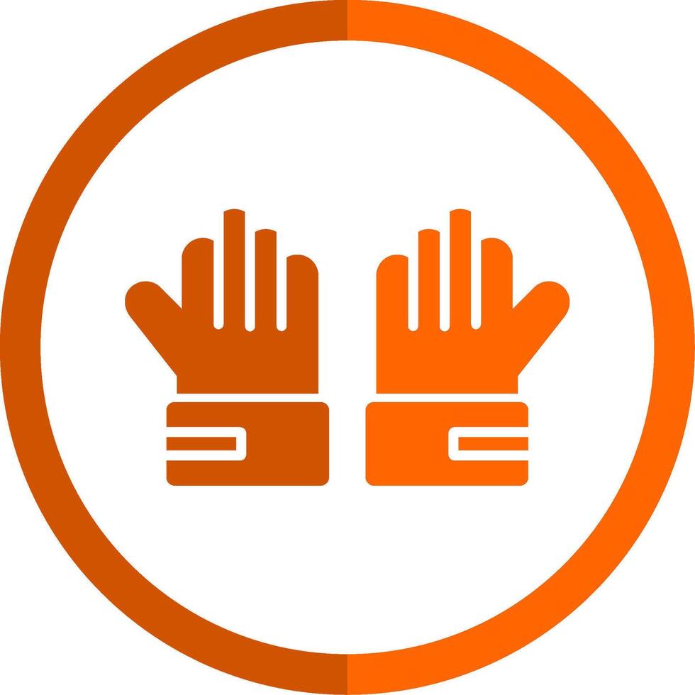 Goalie Gloves Glyph Orange Circle Icon vector