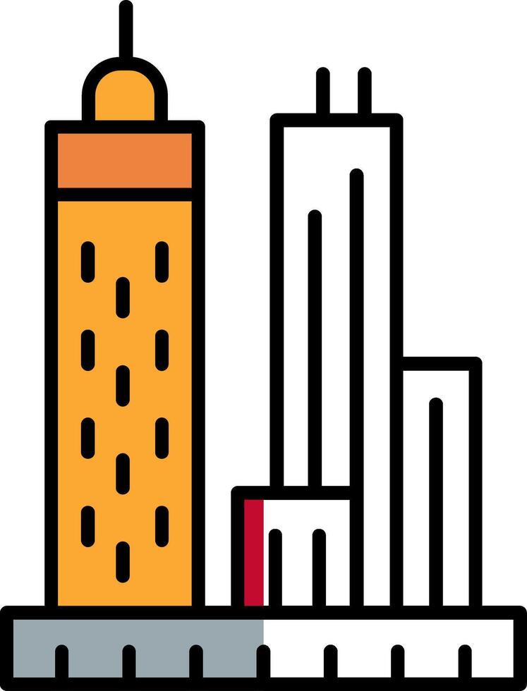 Skyscrapers Filled Half Cut Icon vector
