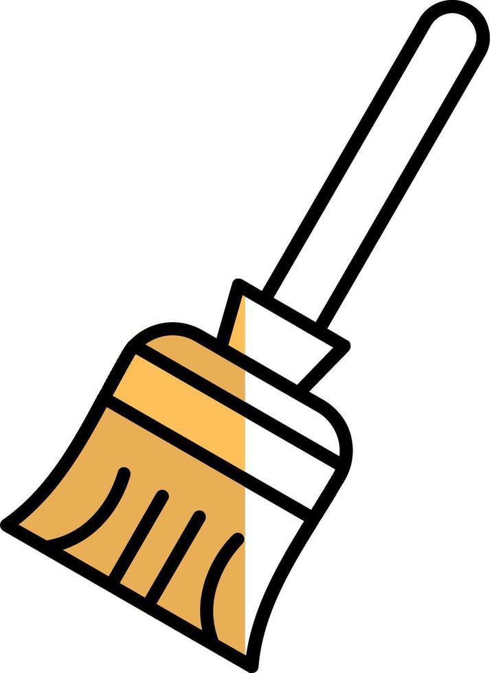 Broom Filled Half Cut Icon vector