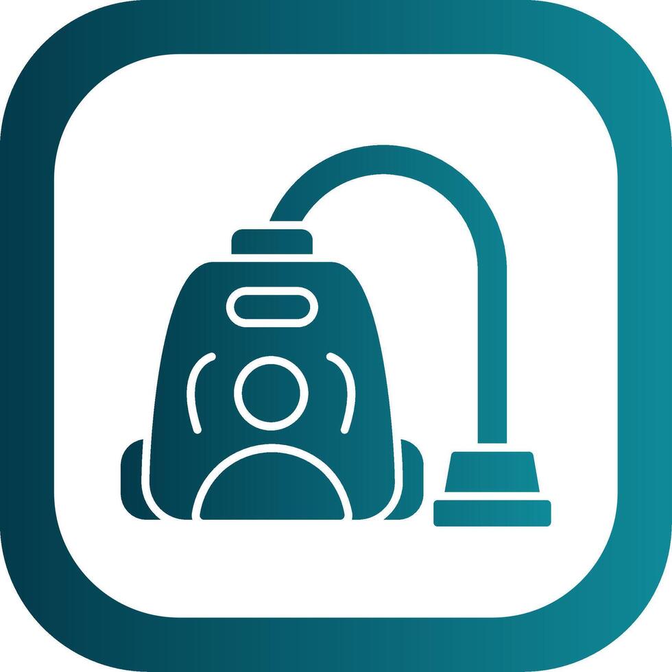 Vacuum Cleaner Glyph Gradient Round Corner Icon vector