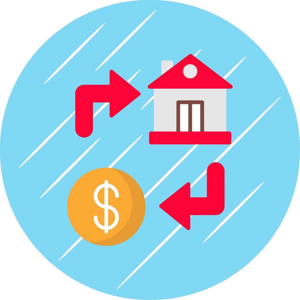 Property Exchange Flat Blue Circle Icon vector