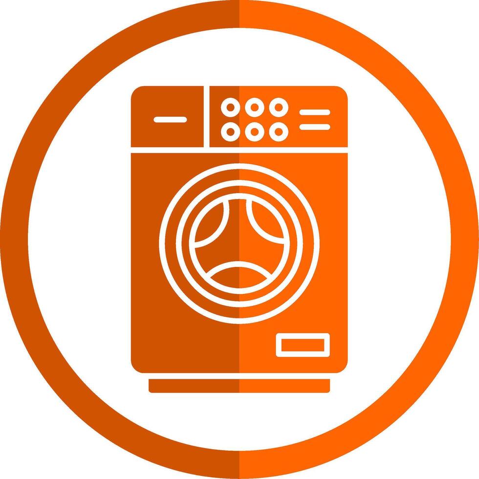 Washing Machine Glyph Orange Circle Icon vector