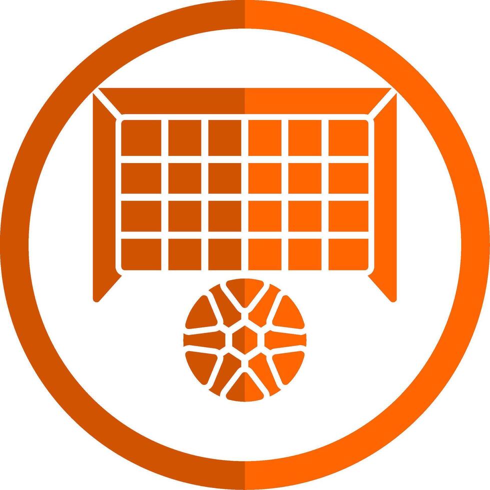 Goal Post Glyph Orange Circle Icon vector