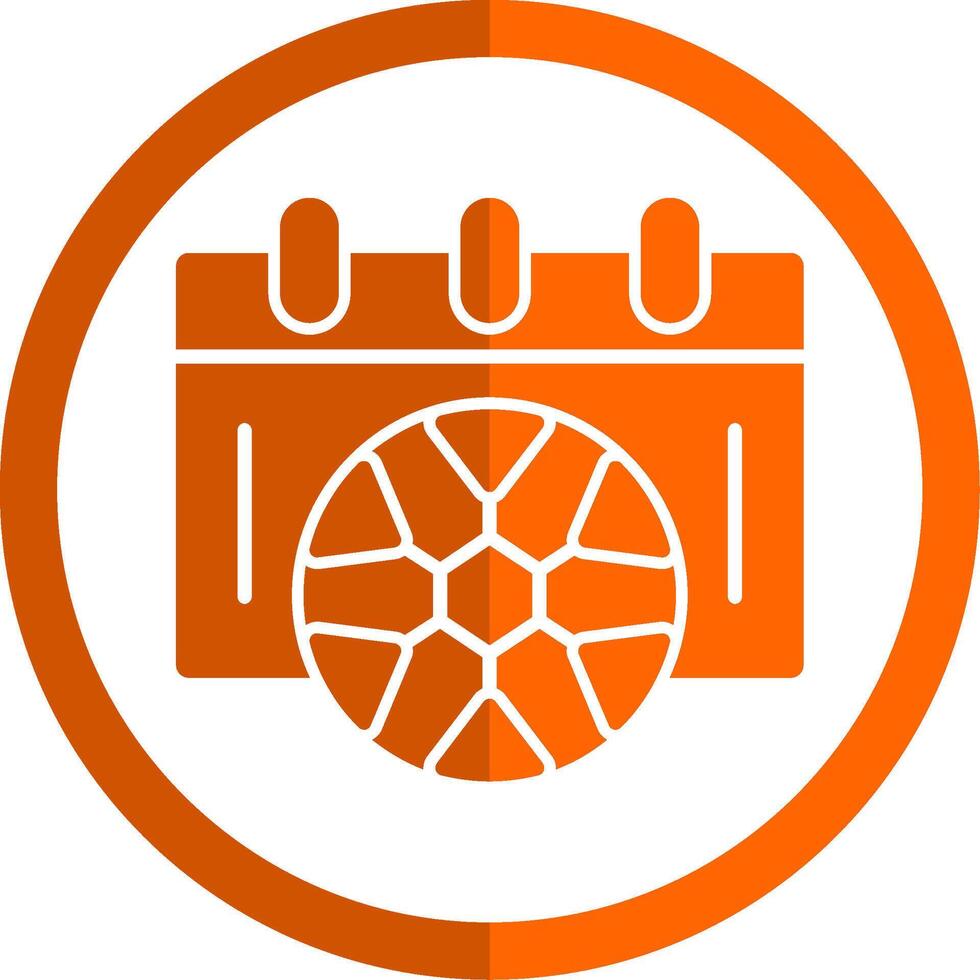 Football Schedule Glyph Orange Circle Icon vector