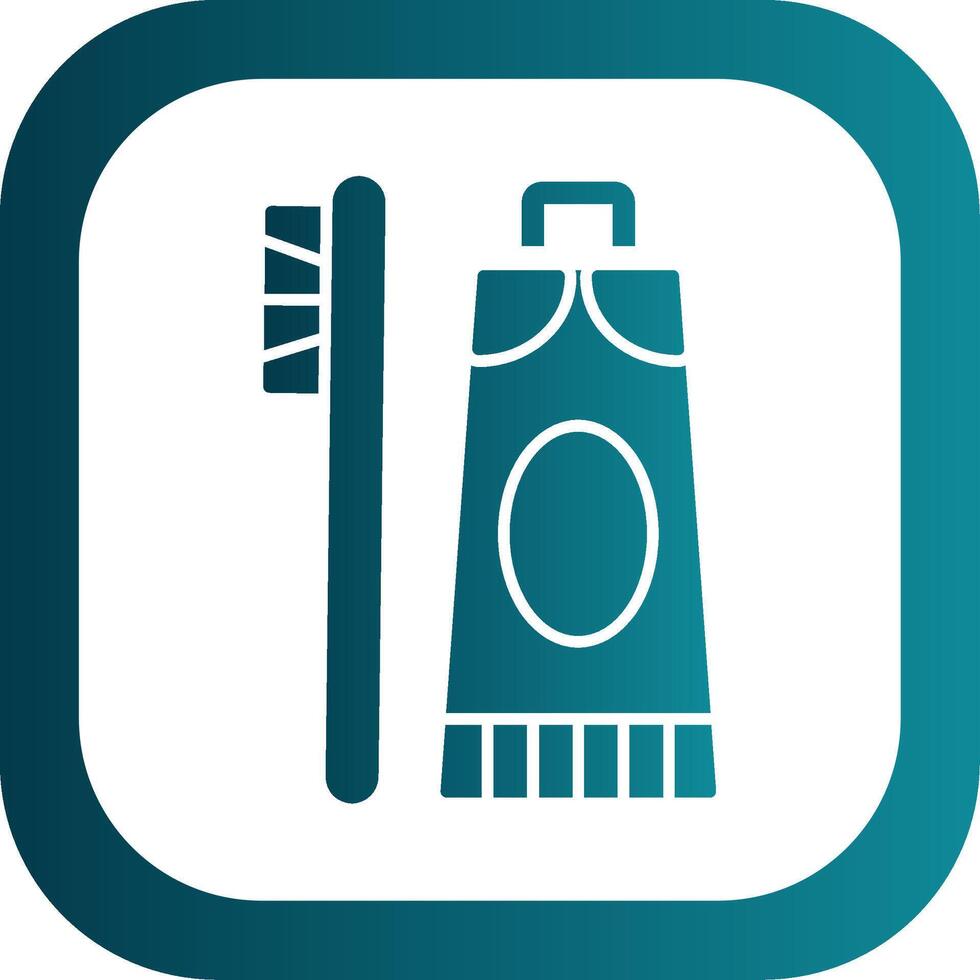 Toothpaste Glyph Gradient Round Corner Icon vector