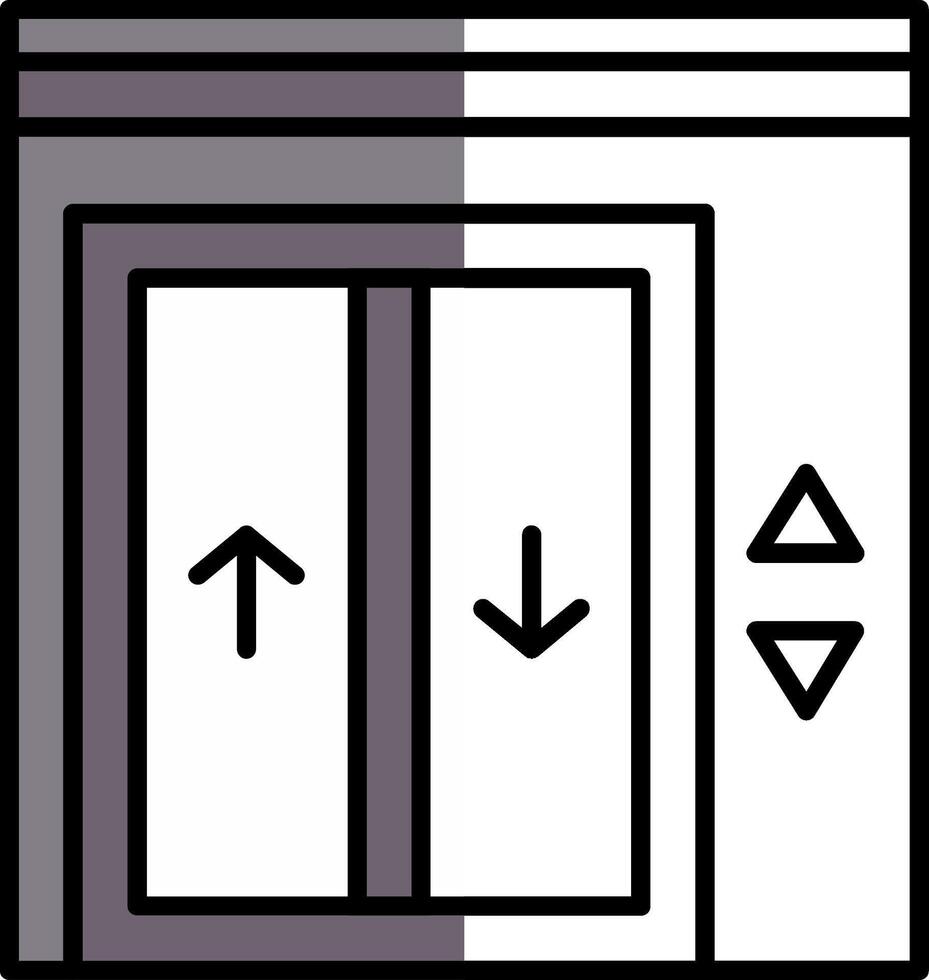 Elevator Filled Half Cut Icon vector