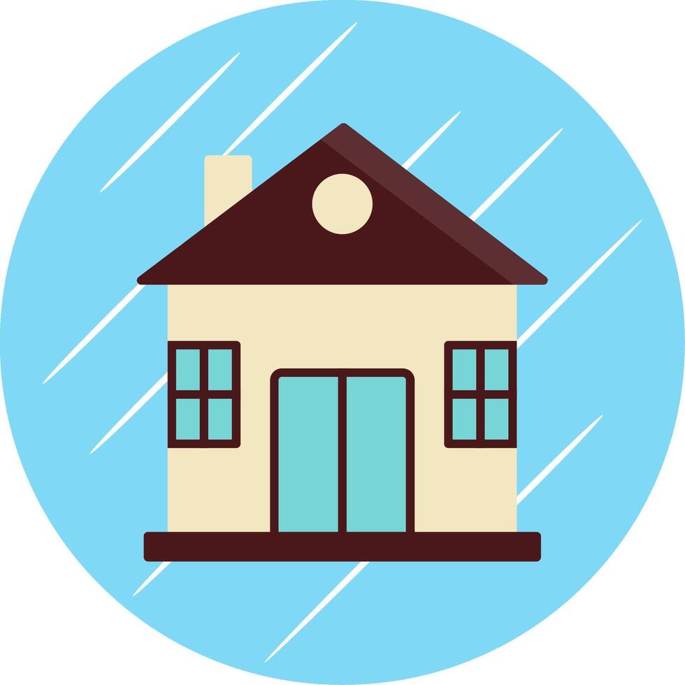 House Flat Blue Circle Icon vector