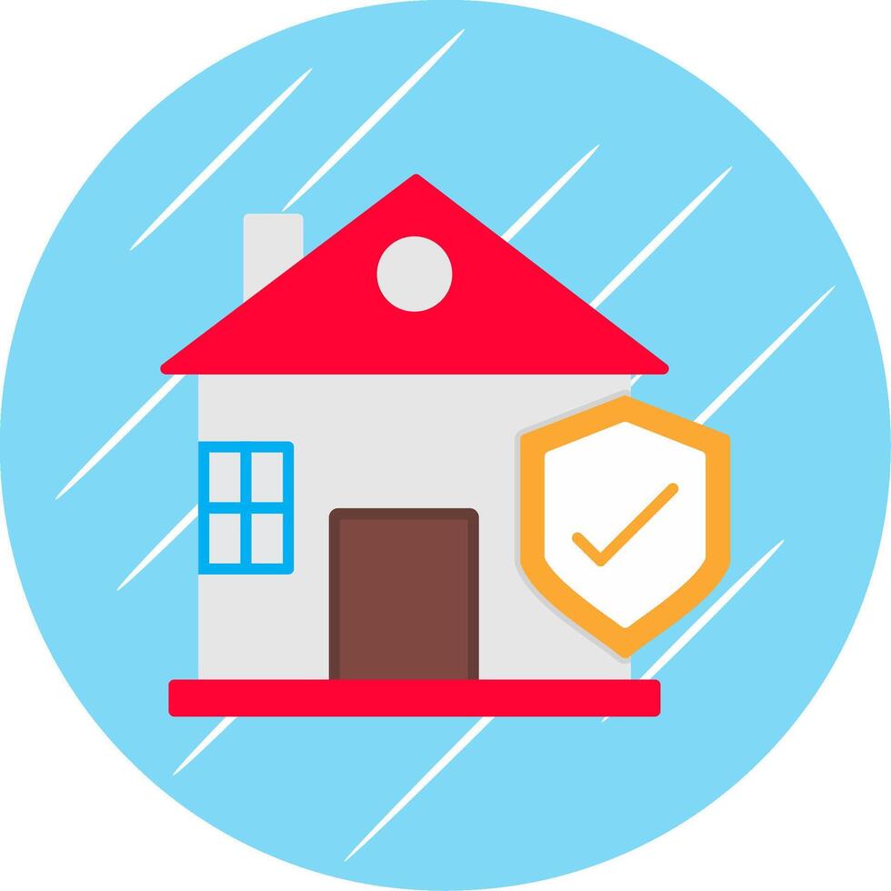 Home Insurance Flat Blue Circle Icon vector