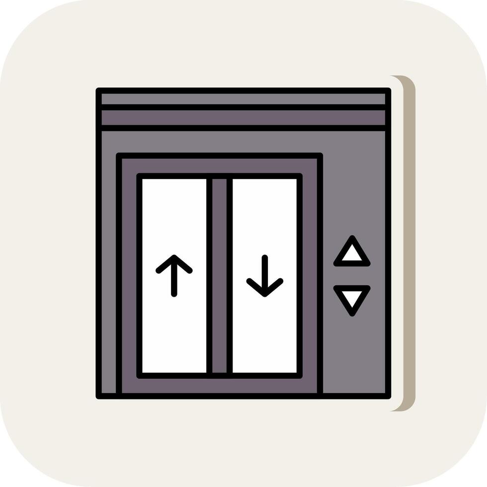 Elevator Line Filled White Shadow Icon vector