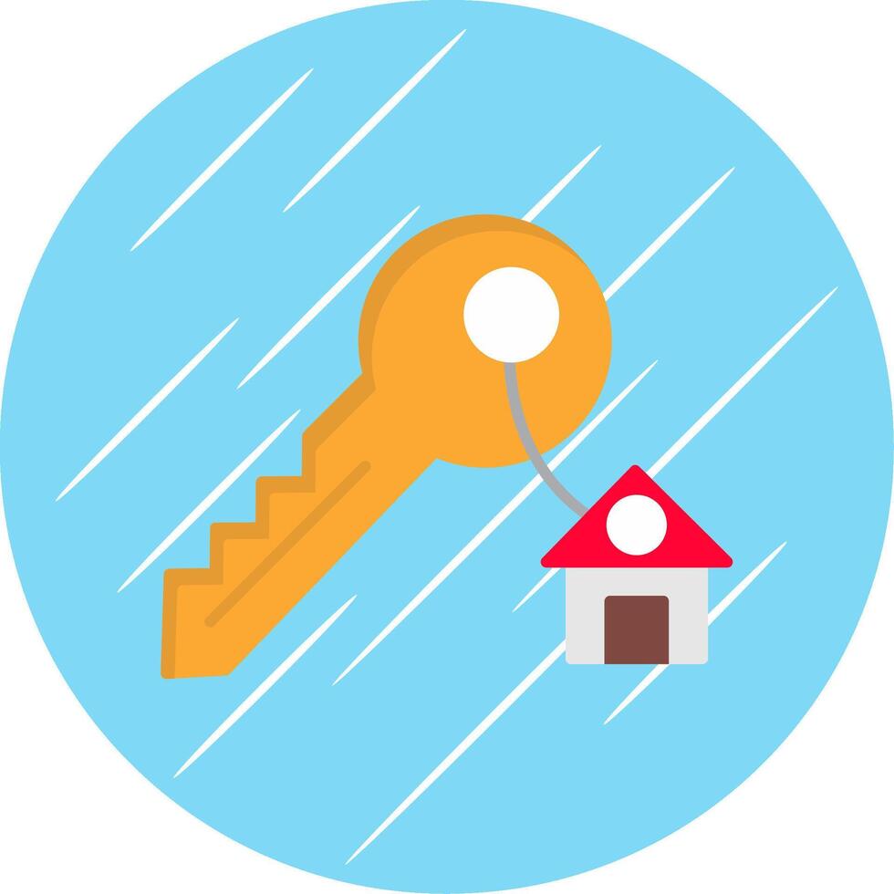 House Key Flat Blue Circle Icon vector