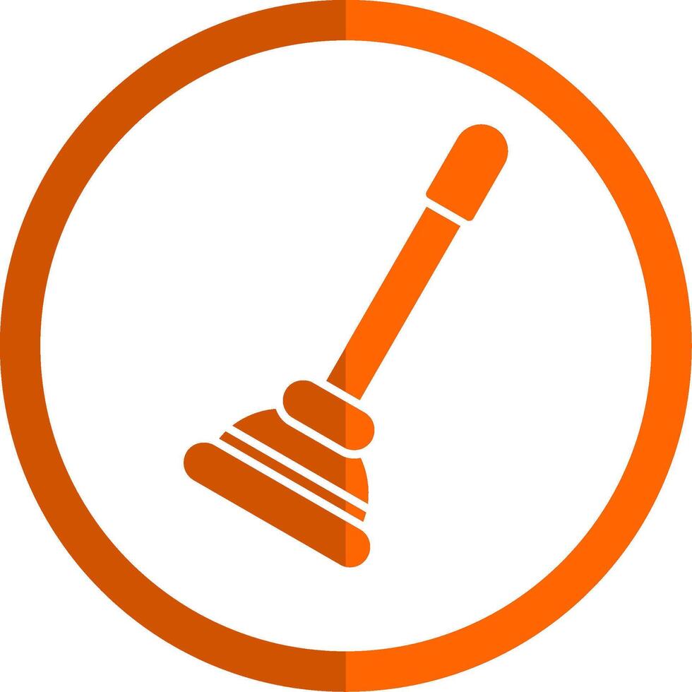 Plunger Glyph Orange Circle Icon vector
