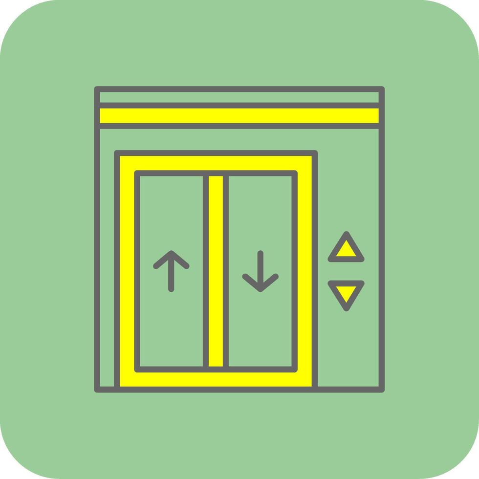 ascensor lleno amarillo icono vector