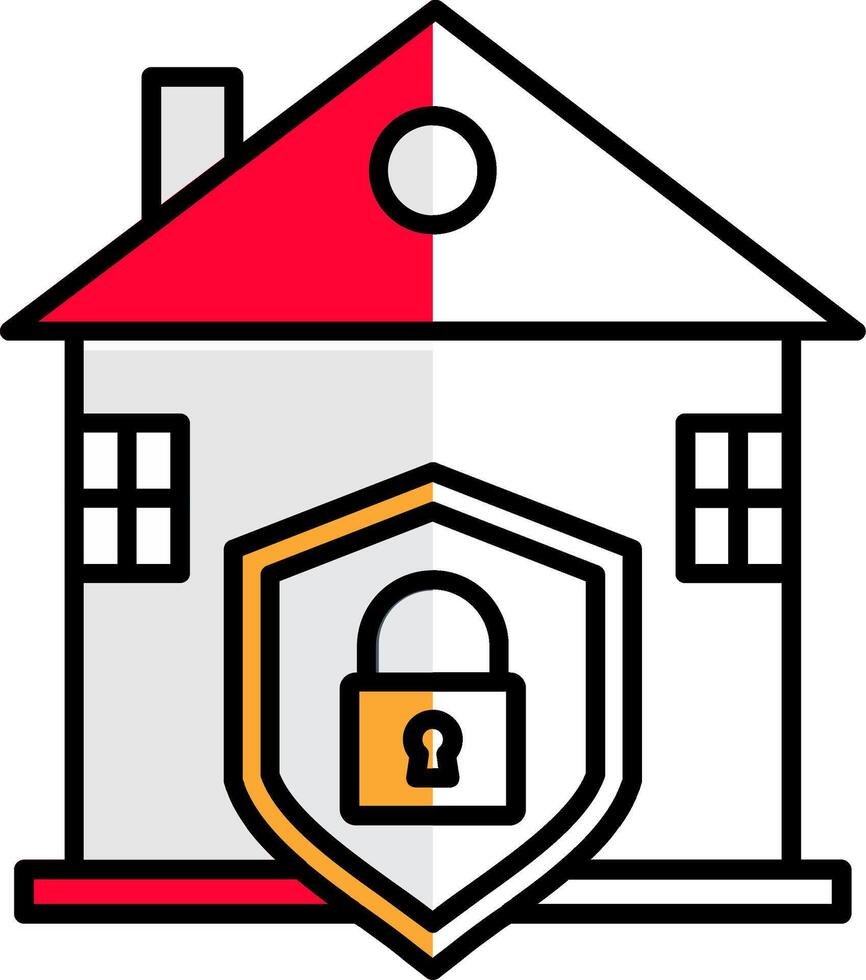 House Protection Filled Half Cut Icon vector