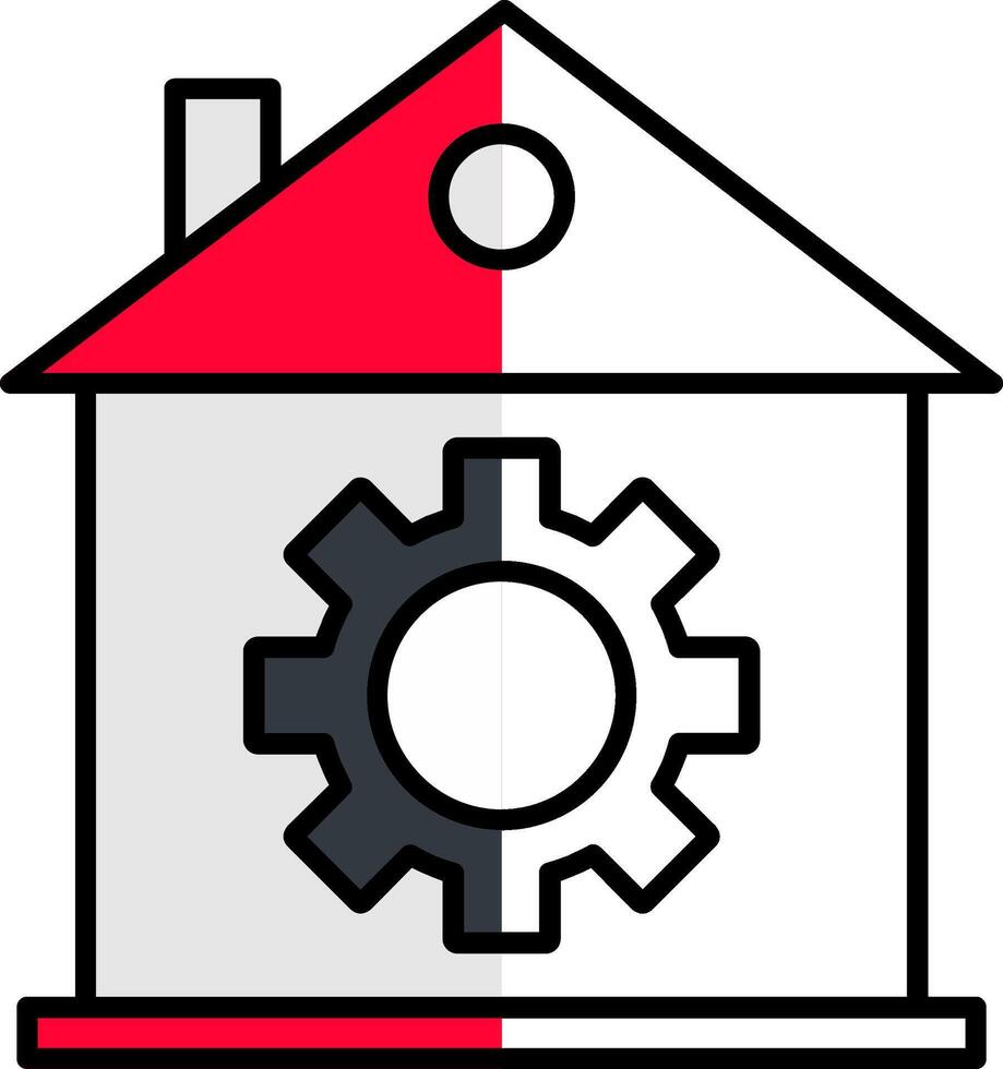 Home Setting Filled Half Cut Icon vector