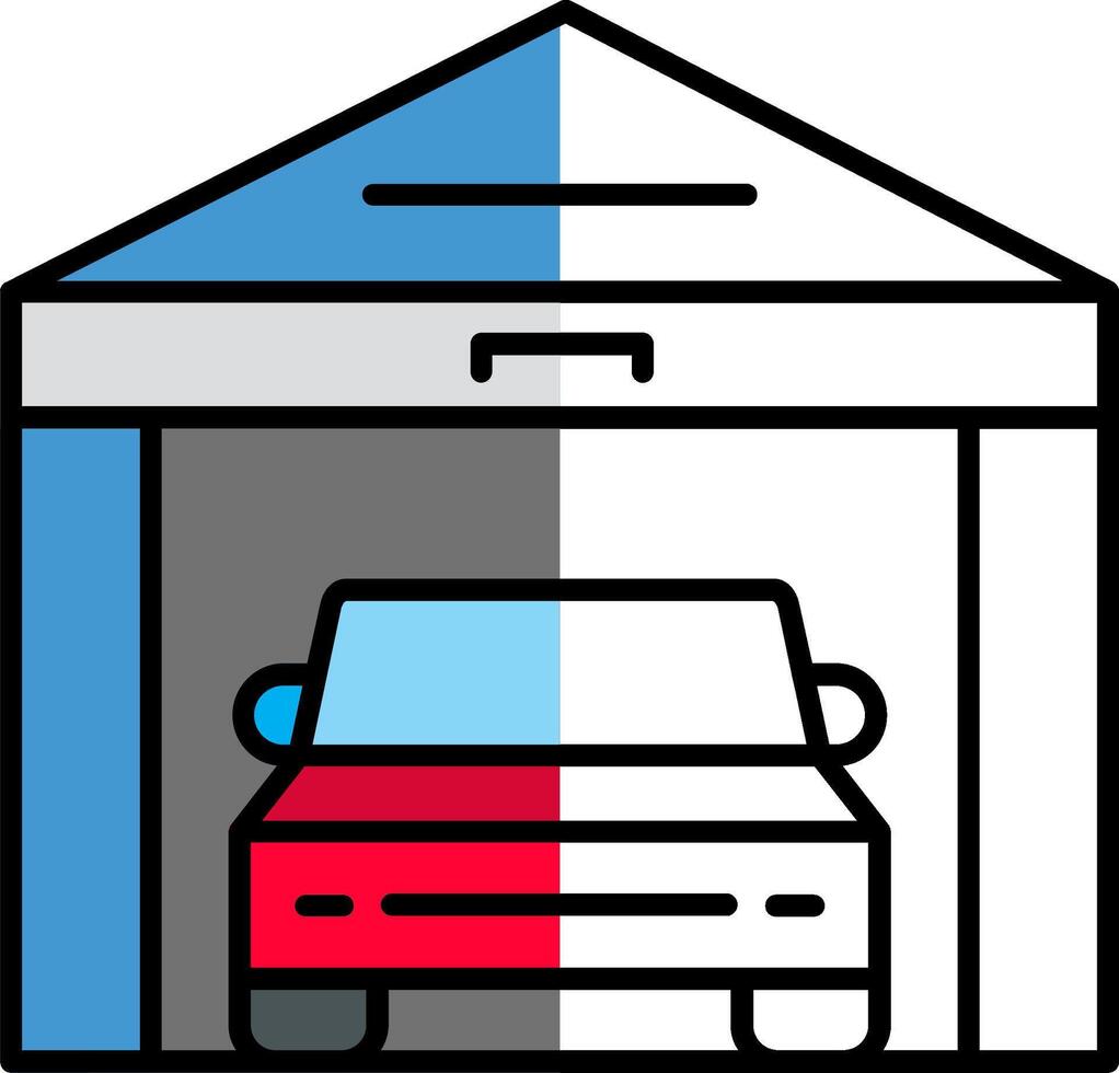 Garage Filled Half Cut Icon vector