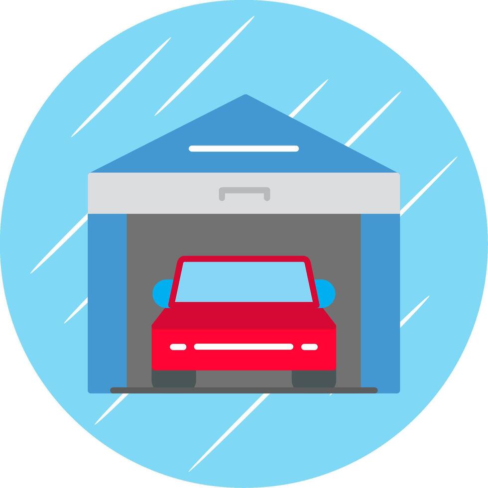 Garage Flat Blue Circle Icon vector