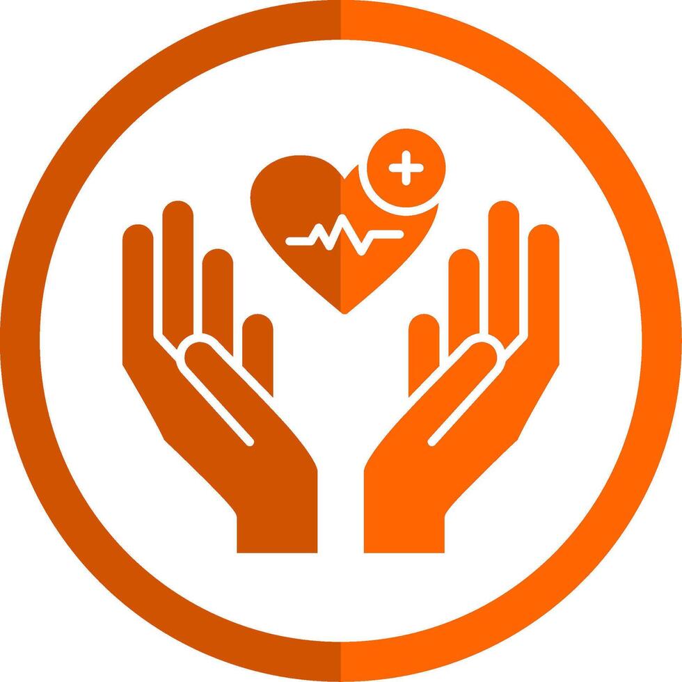 Healthcare Glyph Orange Circle Icon vector