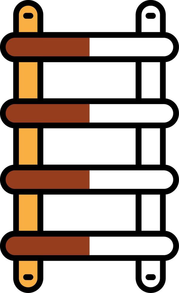 Stepladder Filled Half Cut Icon vector