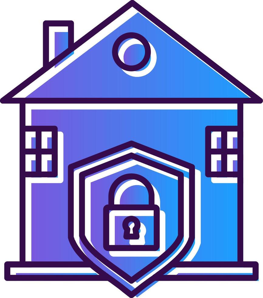 House Protection Gradient Filled Icon vector
