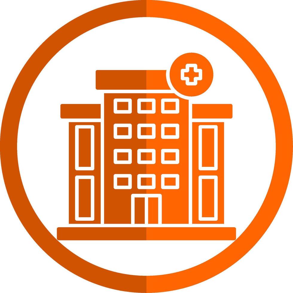 Hospital Glyph Orange Circle Icon vector