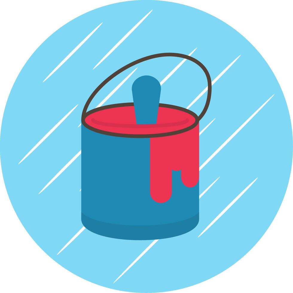Tin with Paint Flat Blue Circle Icon vector