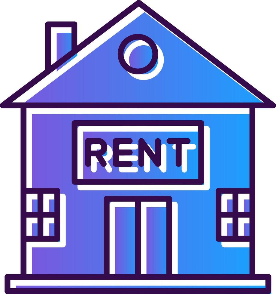 House for Rent Gradient Filled Icon vector