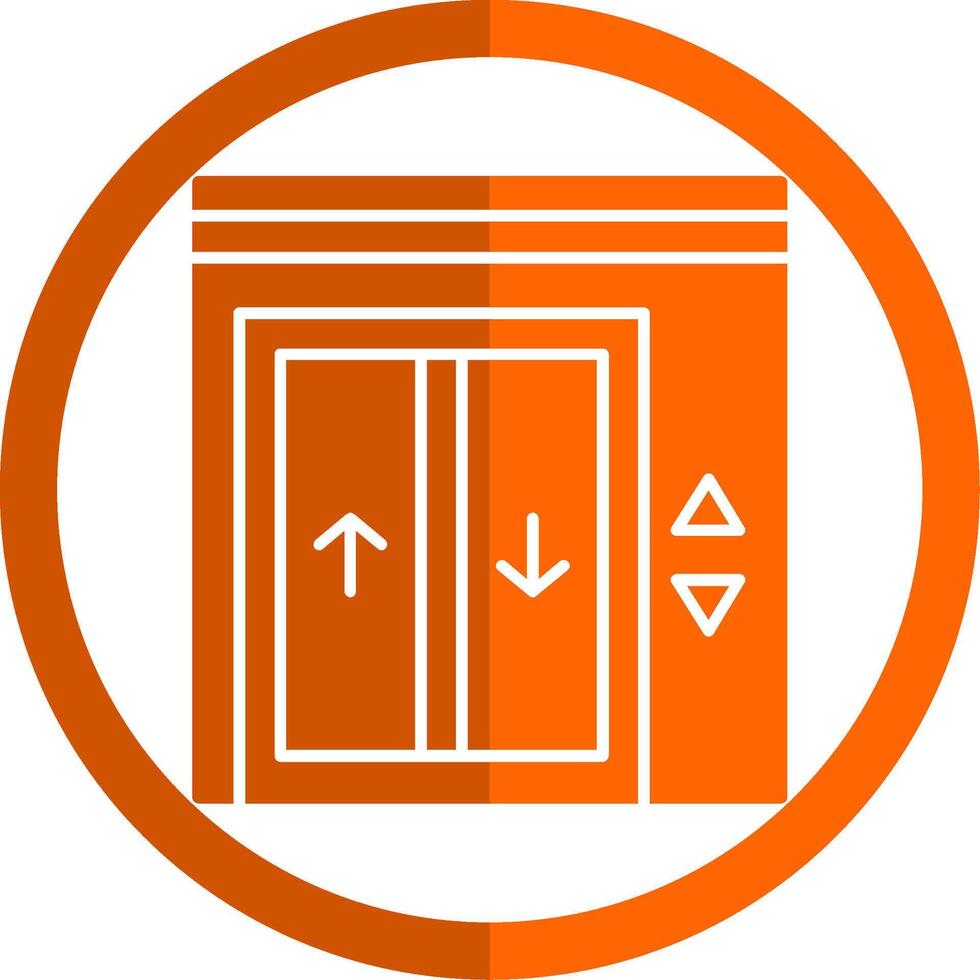 Elevator Glyph Orange Circle Icon vector