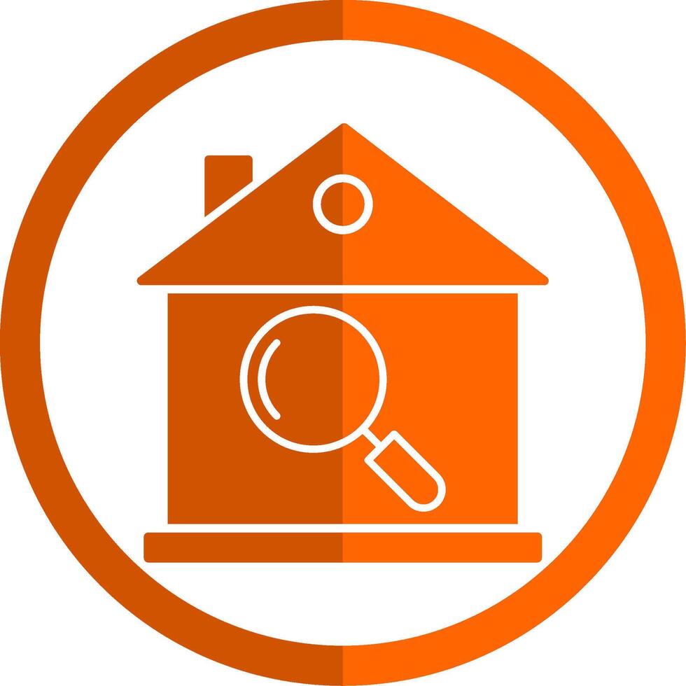 House Inspection Glyph Orange Circle Icon vector