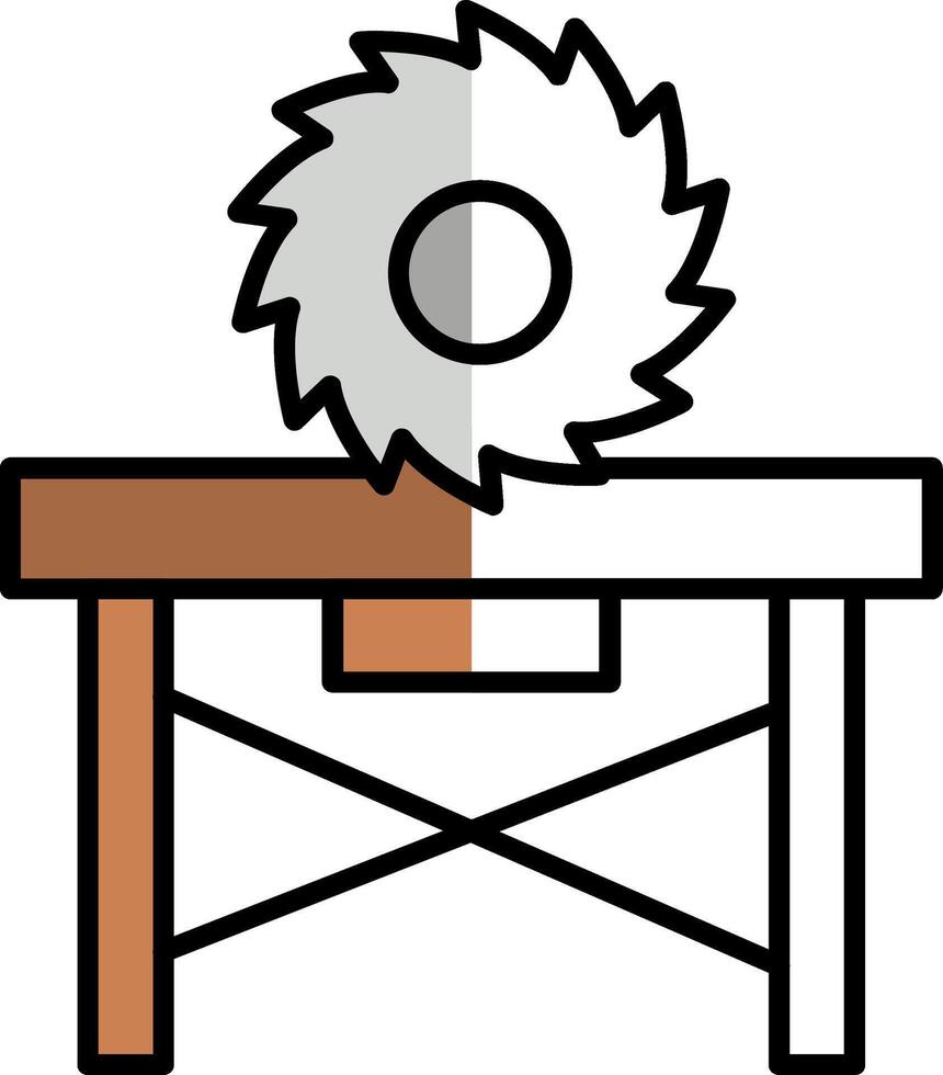 Circular Saw Filled Half Cut Icon vector