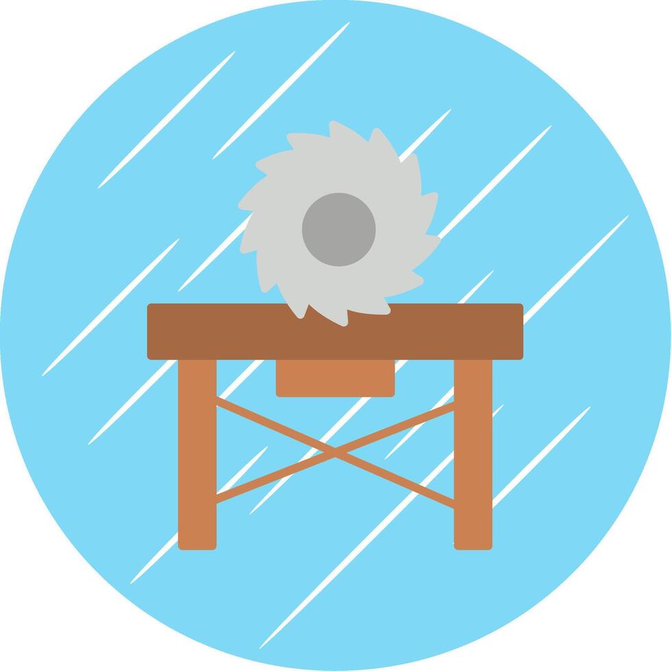 Circular Saw Flat Blue Circle Icon vector