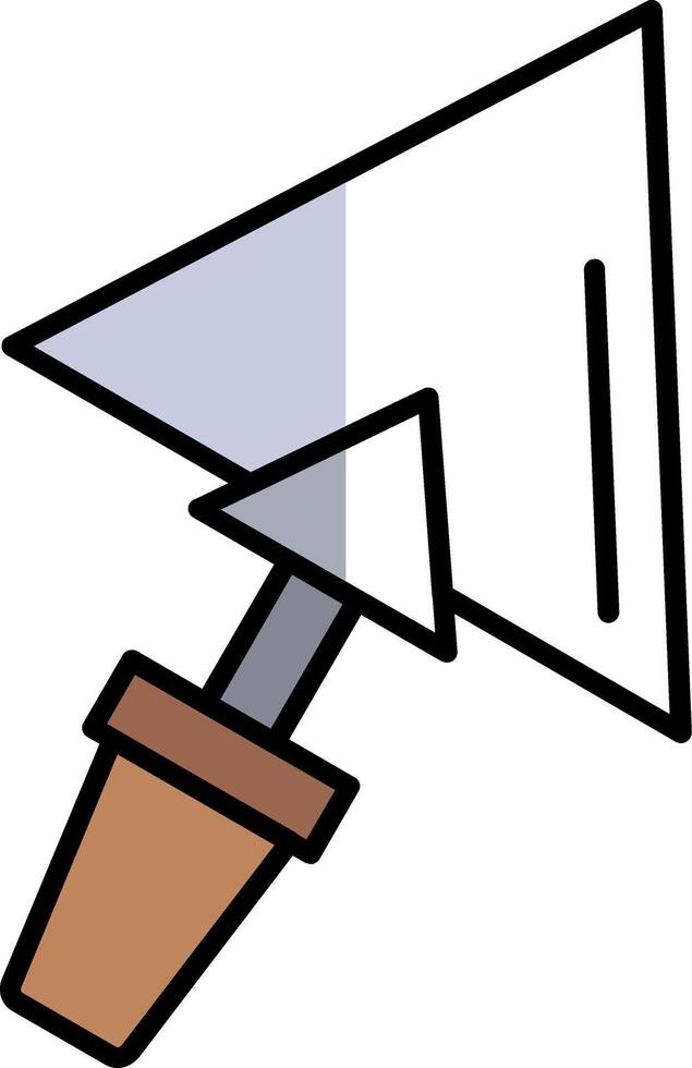 Plastering Trowel Filled Half Cut Icon vector