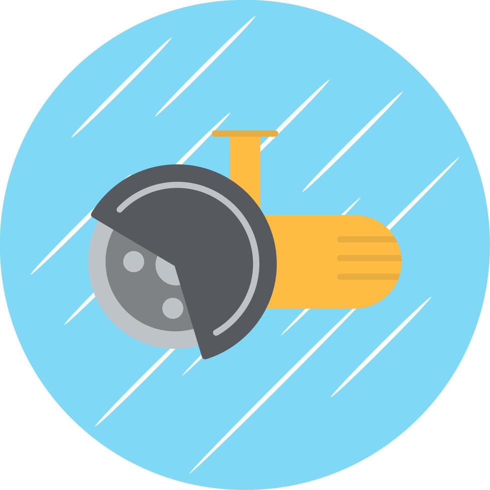 Angle Grinder Flat Blue Circle Icon vector