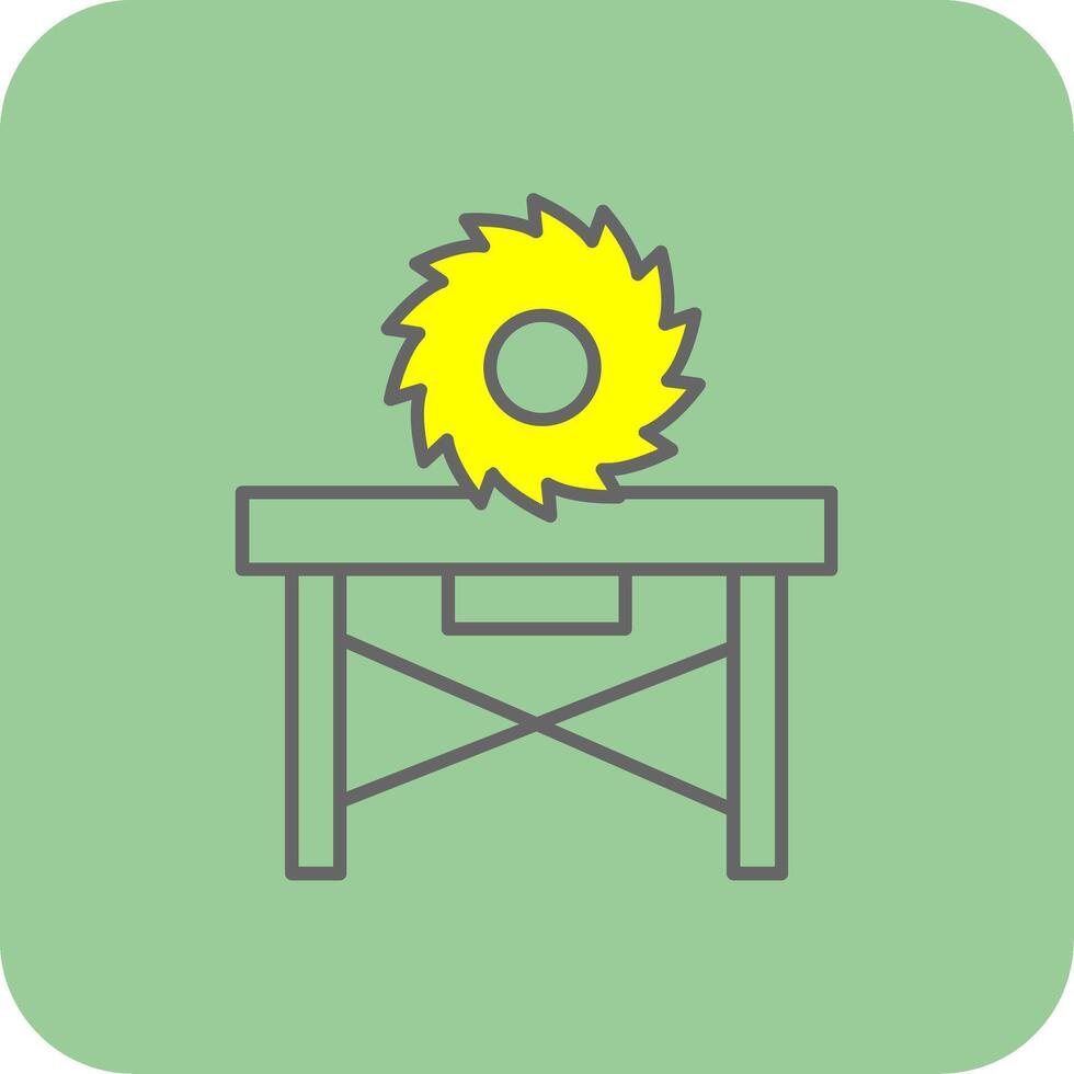 Circular Saw Filled Yellow Icon vector