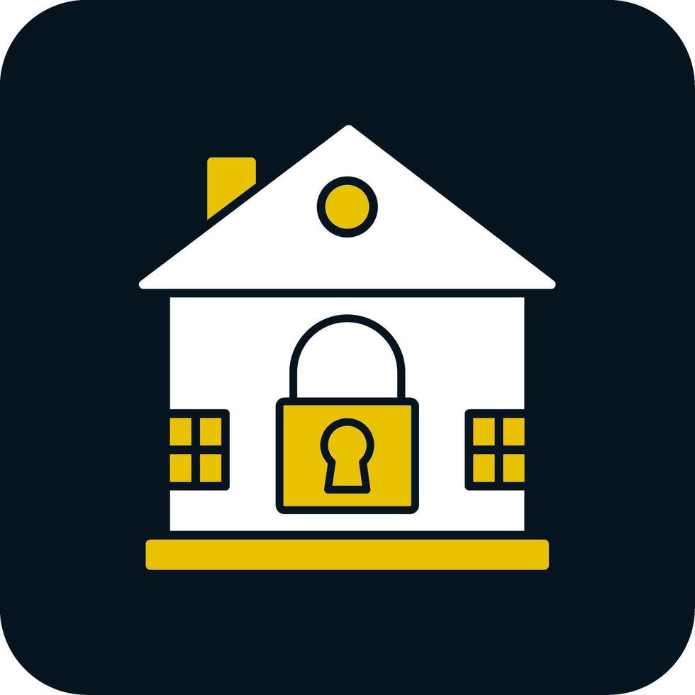 House Lock Glyph Two Color Icon vector