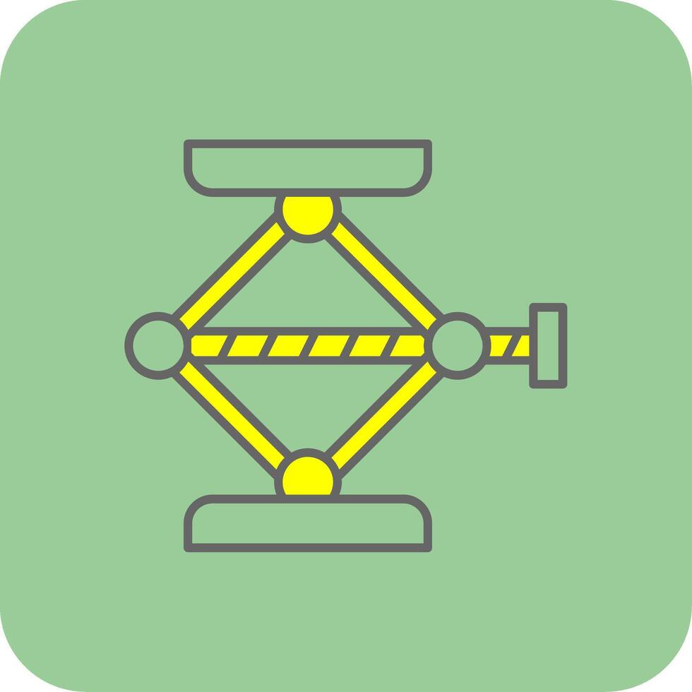 Screw Jack Filled Yellow Icon vector
