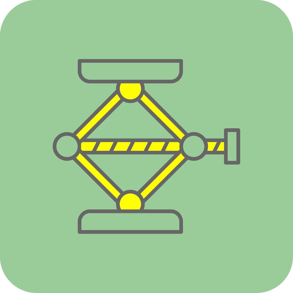 Screw Jack Filled Yellow Icon vector