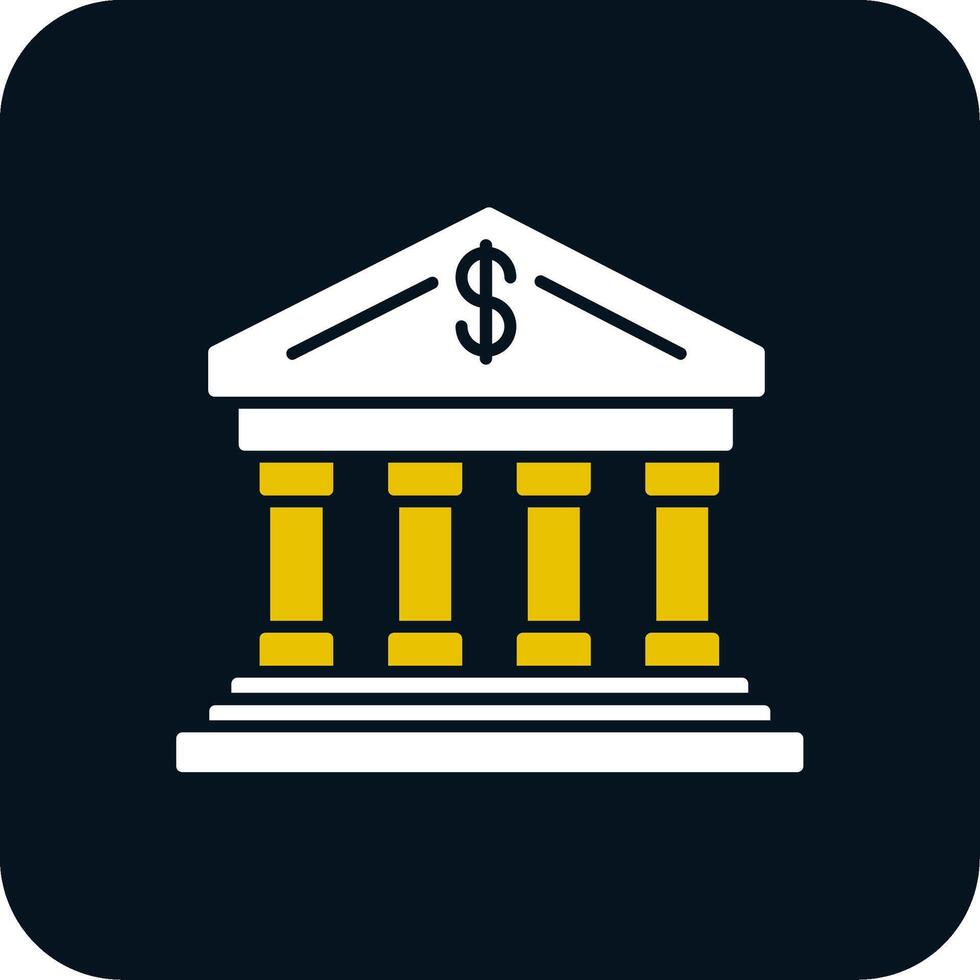 Bank Glyph Two Color Icon vector