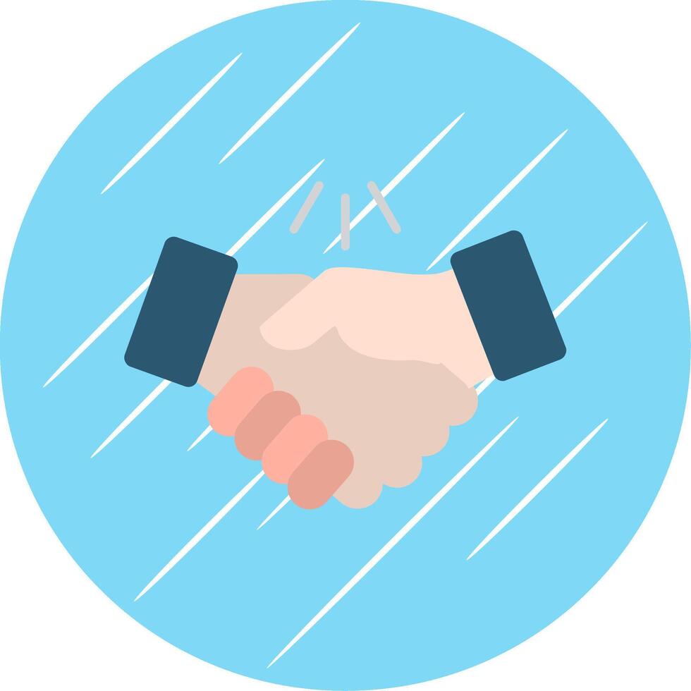 Handshake Flat Blue Circle Icon vector