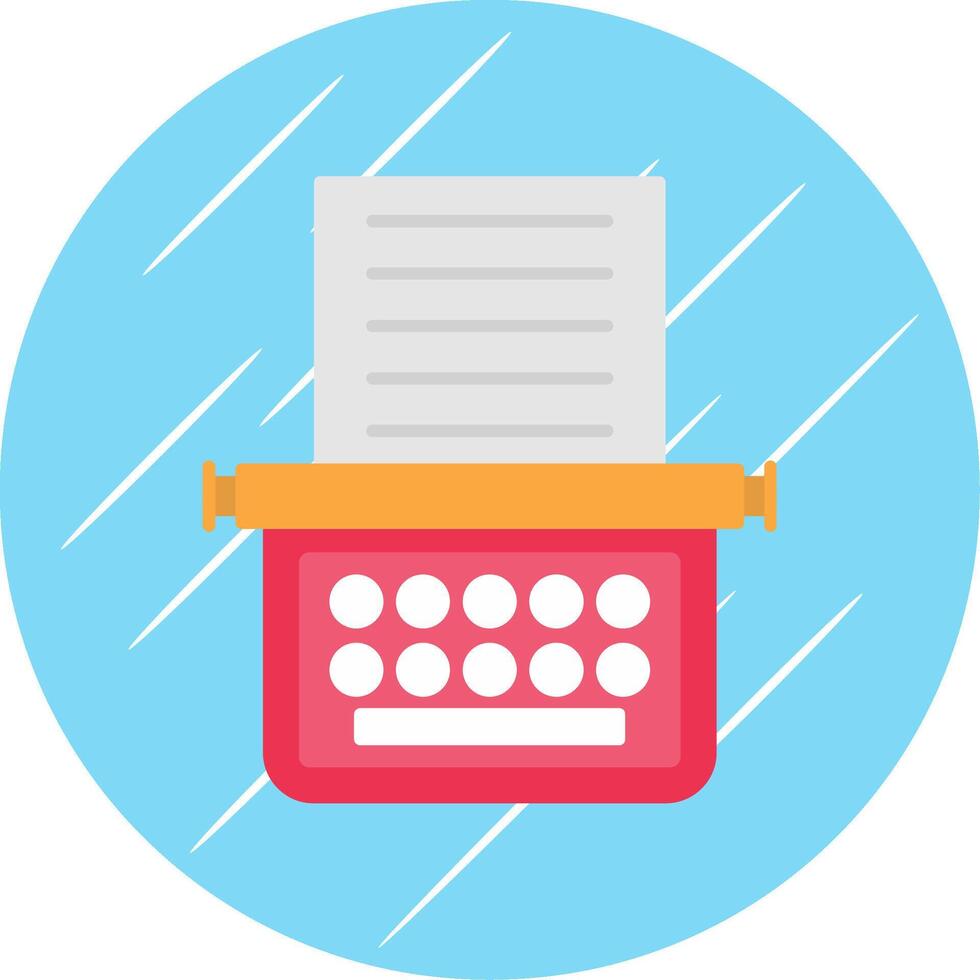 Typewriter Flat Blue Circle Icon vector