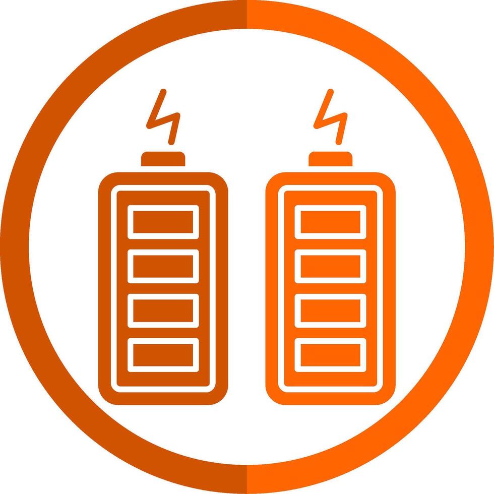 Batteries Glyph Orange Circle Icon vector