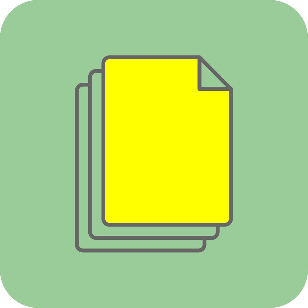 Files Filled Yellow Icon vector