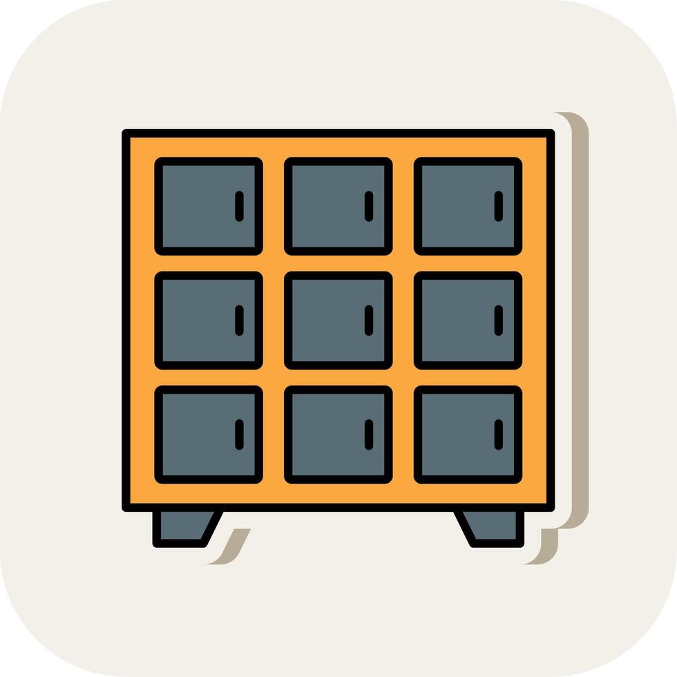 Locker Line Filled White Shadow Icon vector