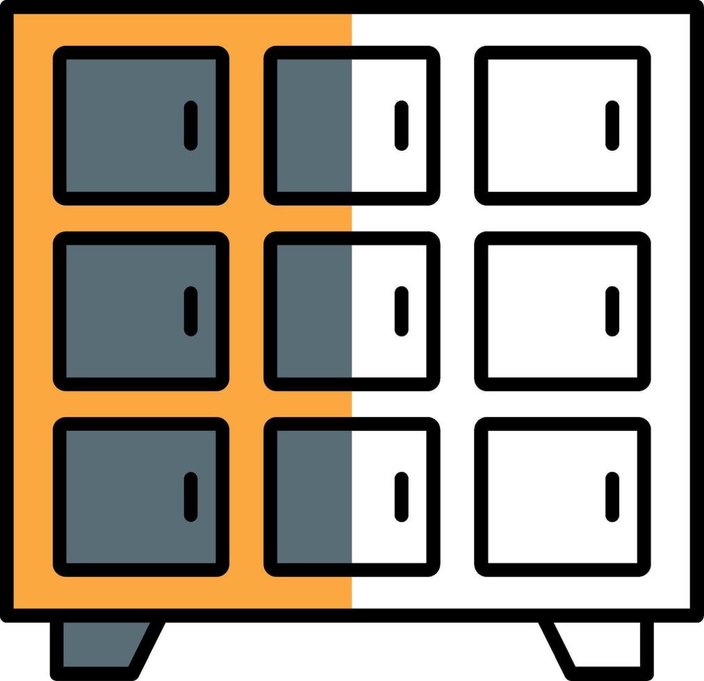 Locker Filled Half Cut Icon vector