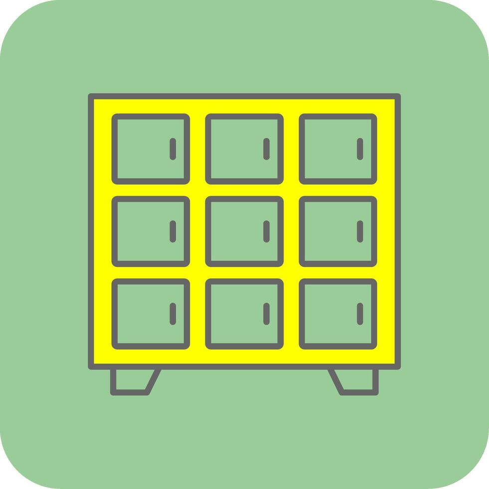 Locker Filled Yellow Icon vector