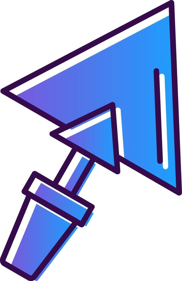 Plastering Trowel Gradient Filled Icon vector