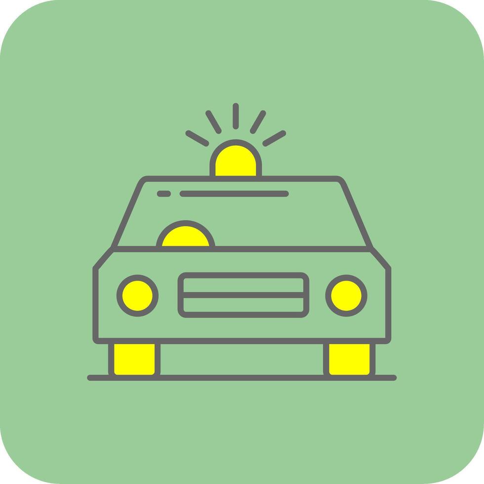 Car Siren Filled Yellow Icon vector