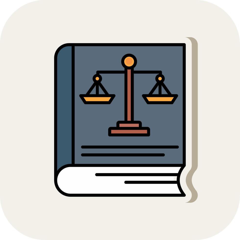 Law Book Line Filled White Shadow Icon vector