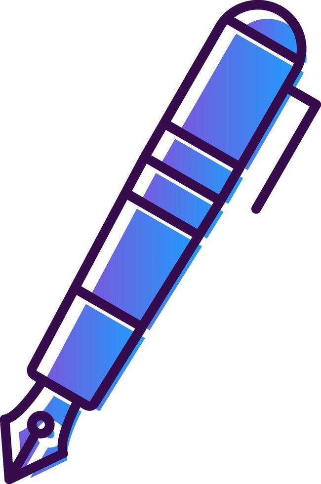 Fountain Pen Gradient Filled Icon vector