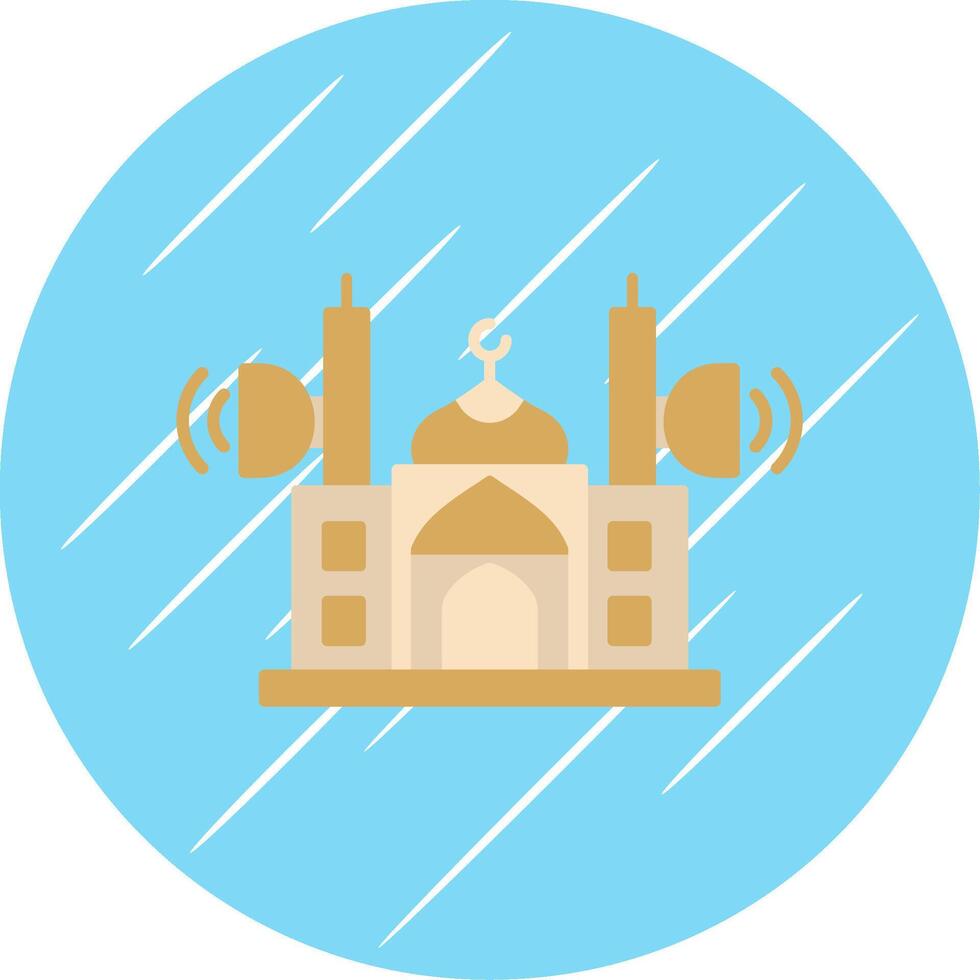 Mosque Speaker Flat Blue Circle Icon vector